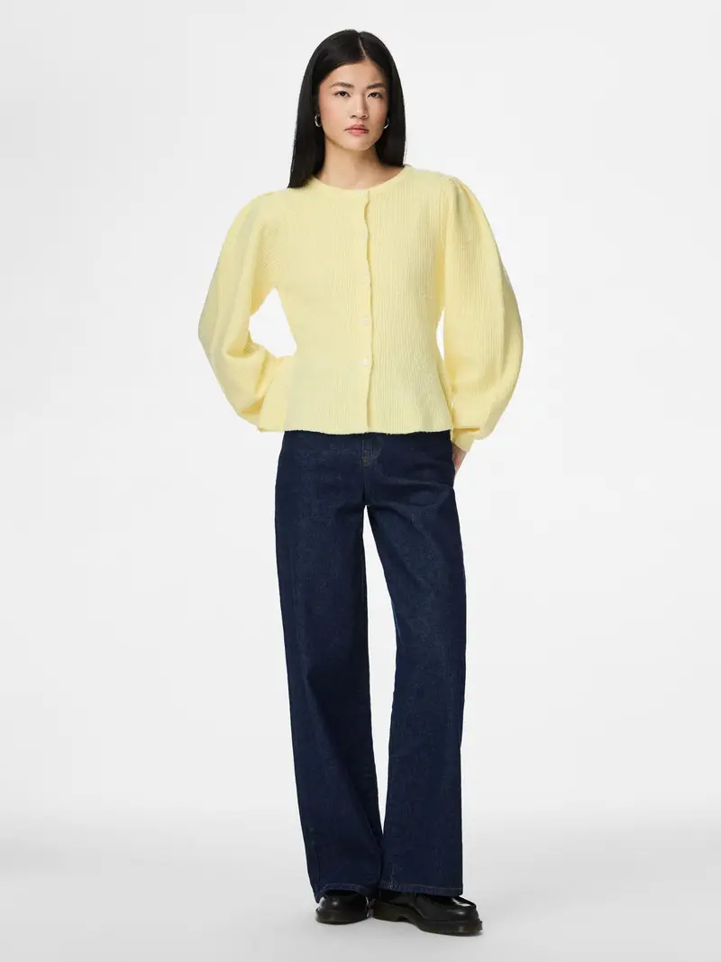 PCSILLY LS PUFF KNIT CARDIGAN