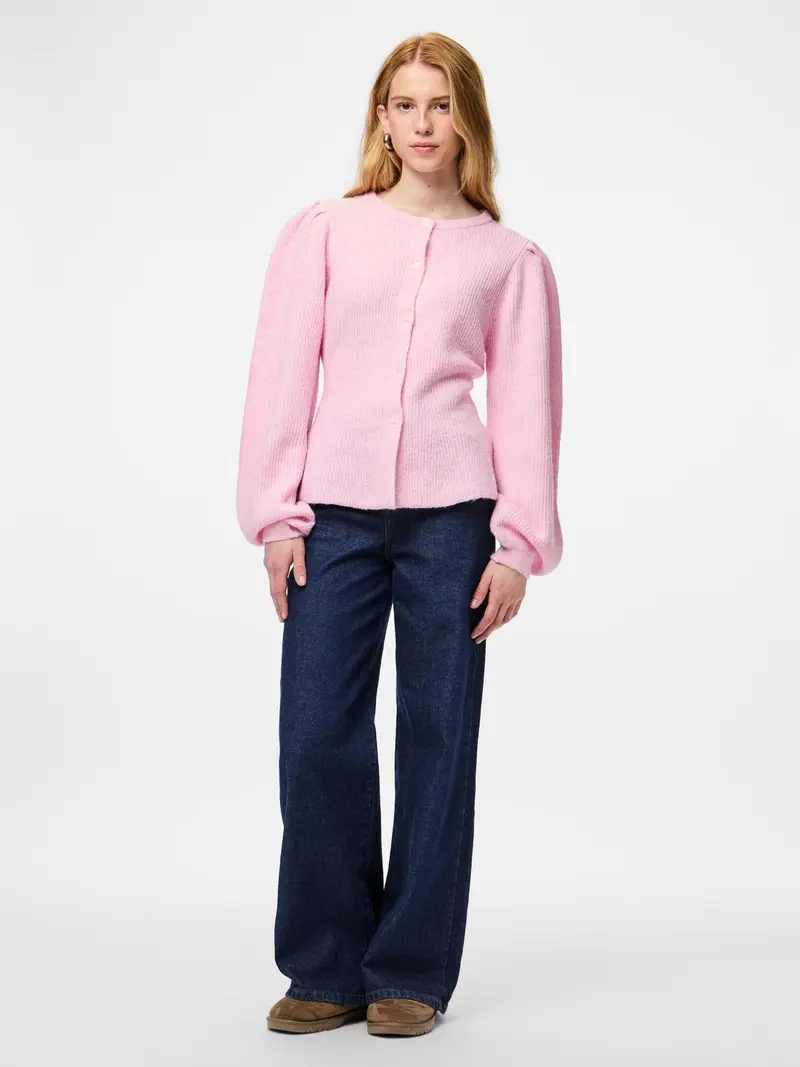 PCSILLY LS PUFF KNIT CARDIGAN