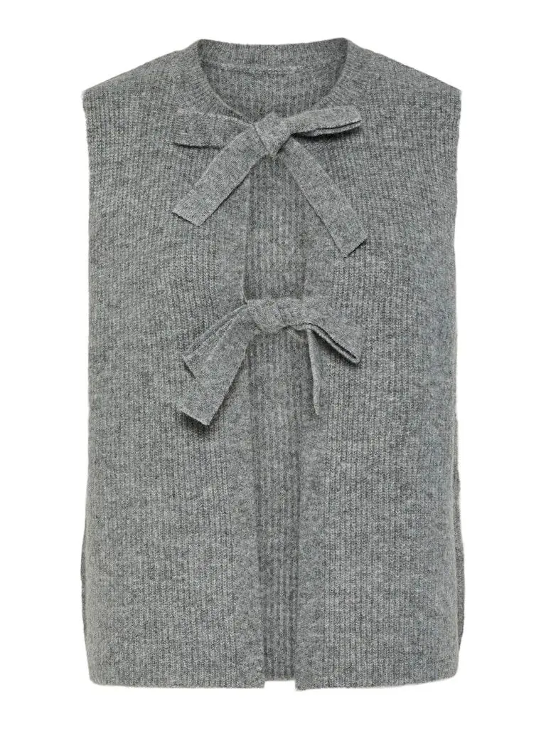 PCSILLY SL REV TIE VEST KNIT