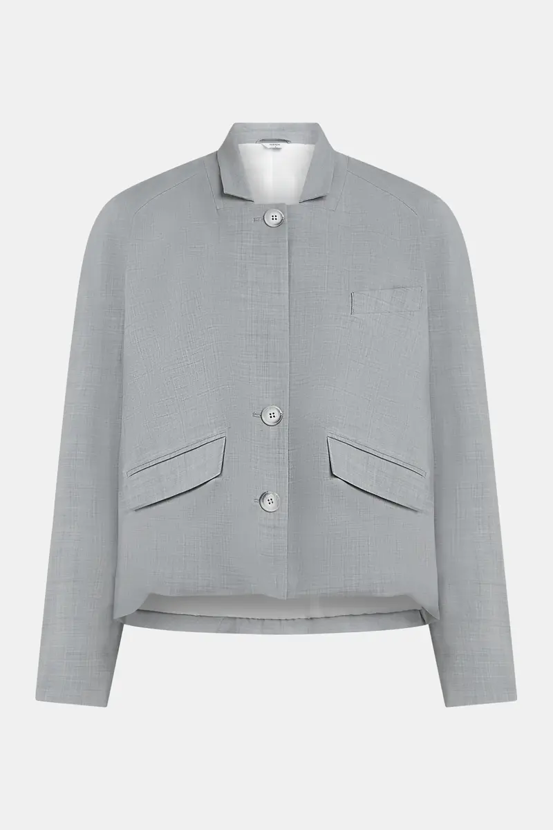 Penn & Ink oversized cropped bomber blazer grijs S26N1690