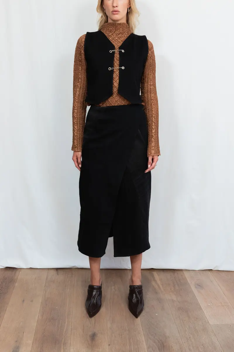 Pins Vest Black Denim