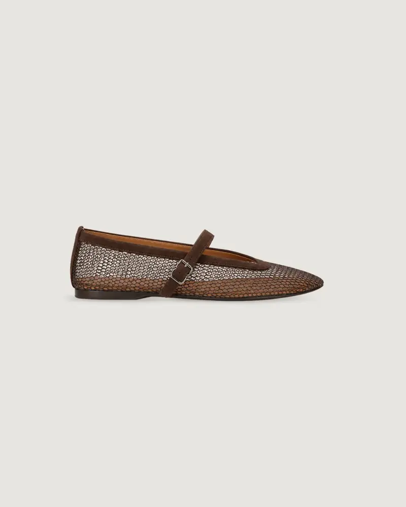 Posa | Baletto Mesh Suede Brown