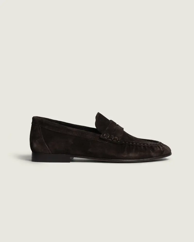 Posa | The Posa Penny Loafer Suede Brown