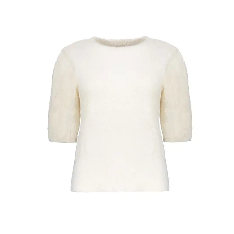 Pullover hairy shortsleeves