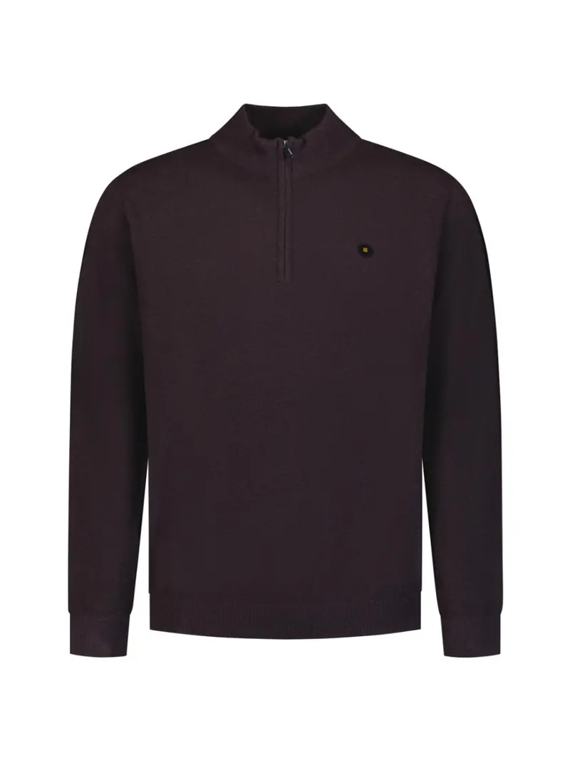 Pullover half zip dark brown