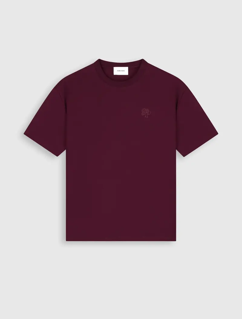 Pure Path - Essential Initials T-shirt Bordeaux