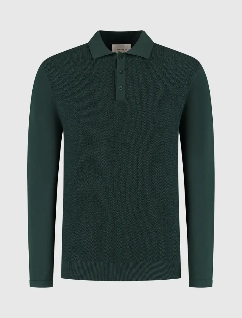 Pure Path - Structure Knitwear Longsleeve Polo