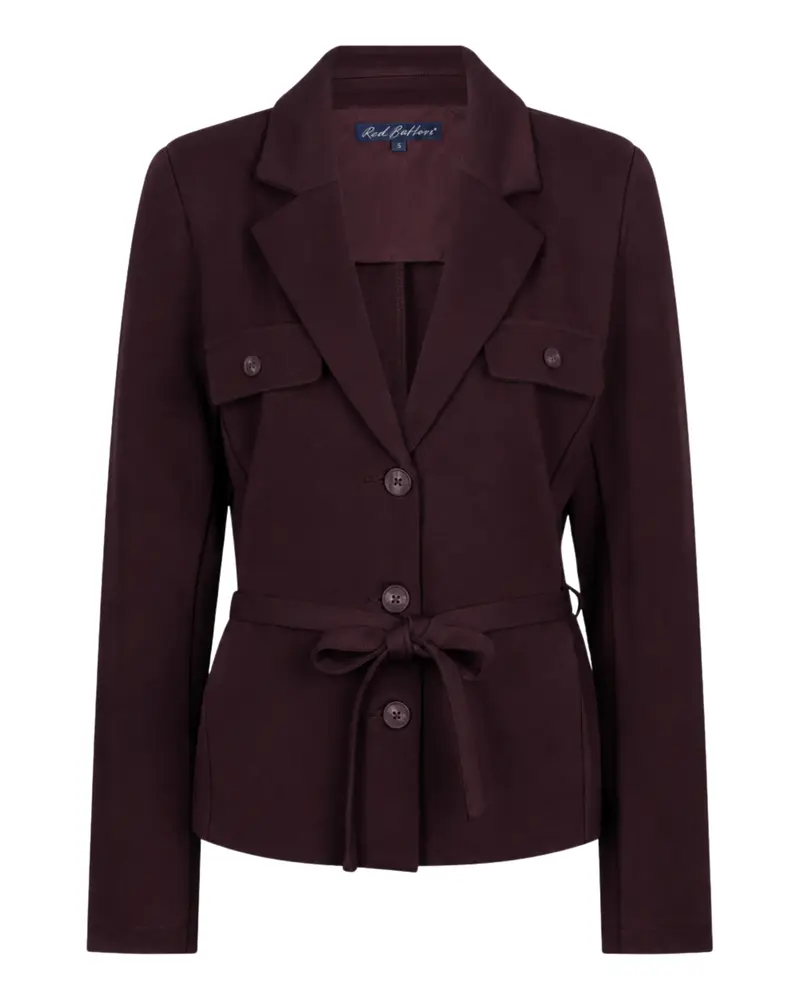 Red Button-Blazer & Belt Punta SRB5007-Burgundy