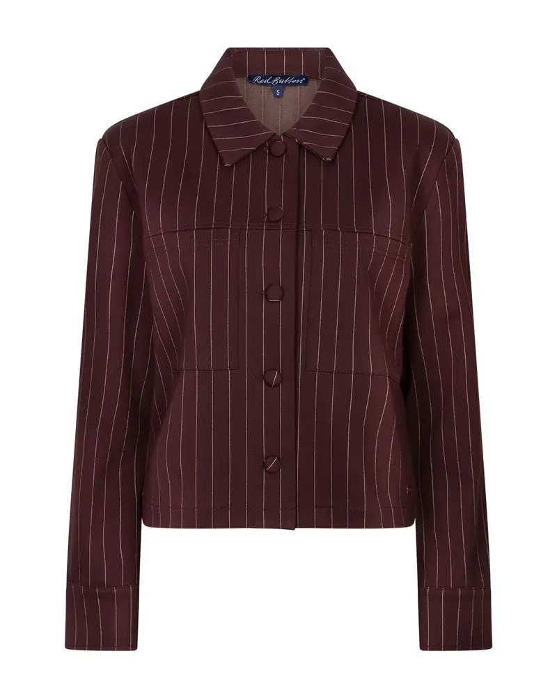Red Button-Jacket Punta Pinstripe SRB5028-Burgundy