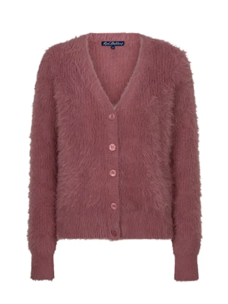 Red Button Vest Fuzzy Mauve
