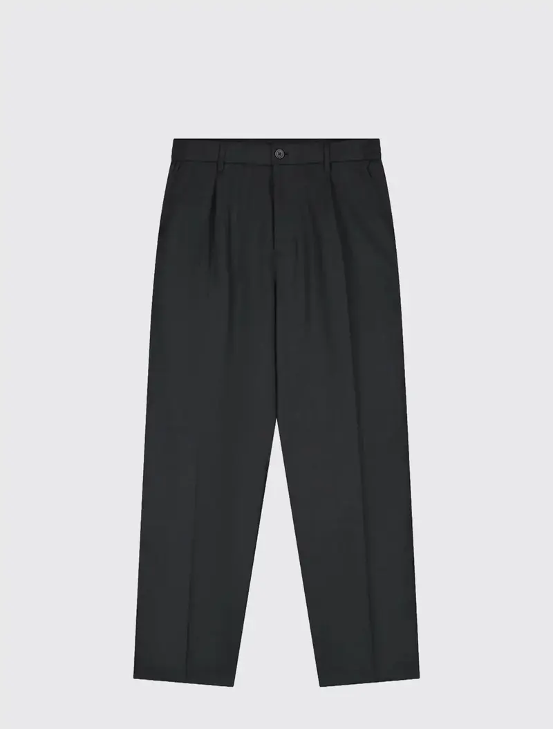 Regular Wool Blend Pleated Pant
