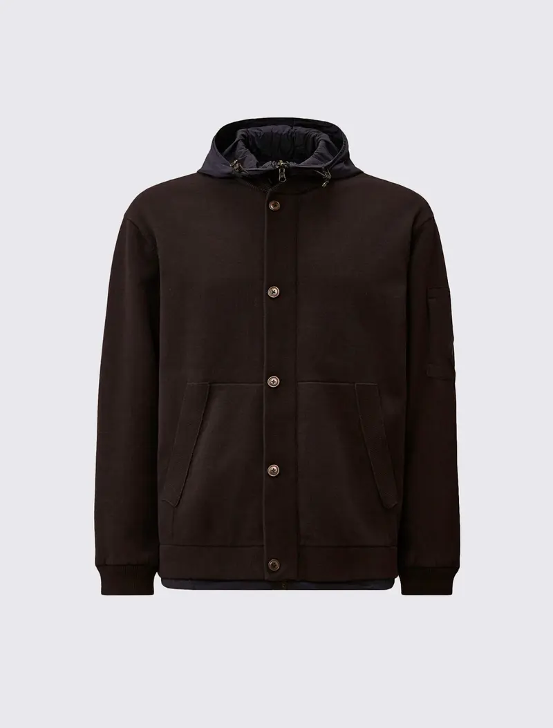 Reversible Mixed Hooded Sweater