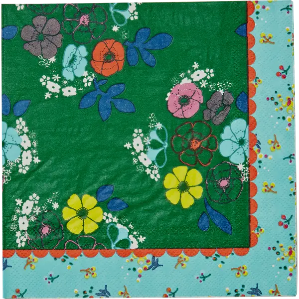 Rice 20 Paper Napkins with Flower Print
