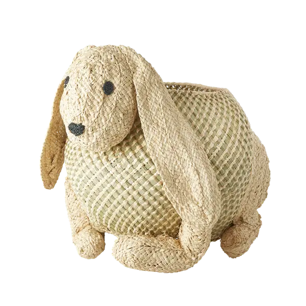 Rice Bunny Storage Basket Woven