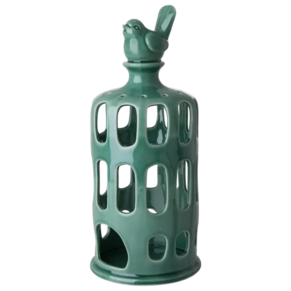 Rice Ceramic Lantern In Green Large