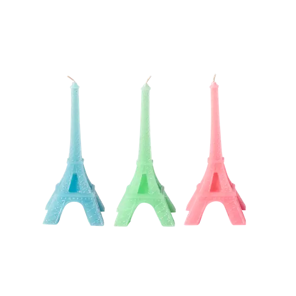 Rice Eiffel Tower Candle In Assorted Colors