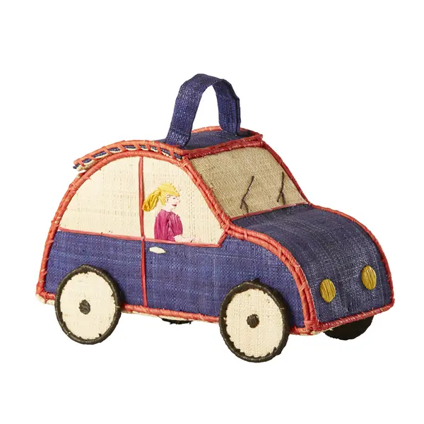 Rice Kids Car Shaped Raffia Bag