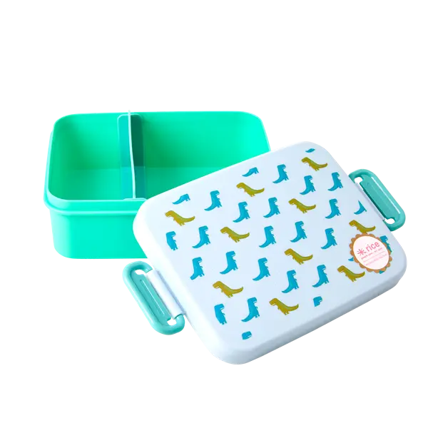 Rice Large Lunchbox With Divider Dinosaur Print