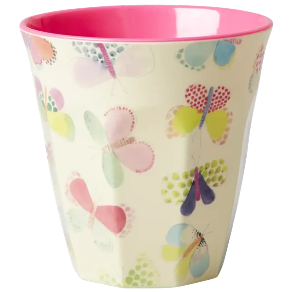 Rice medium melamine cup with butterfly print