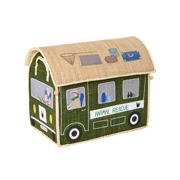 Rice Medium Toy Basket With Animal Rescue Design