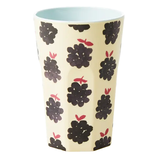 Rice Melamine Cup With Blackberry Print Large
