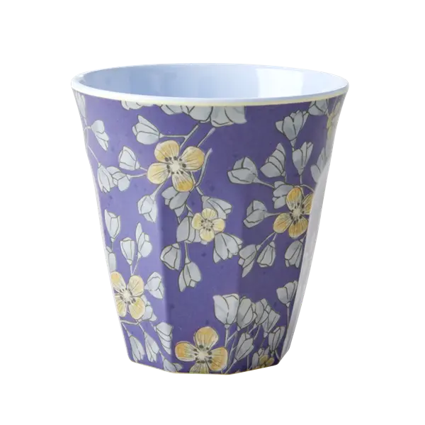 Rice Melamine Cup With Hanging Flower Print
