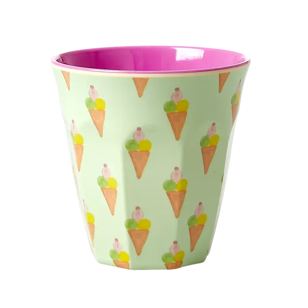 Rice Melamine Cup With Ice Cream Print