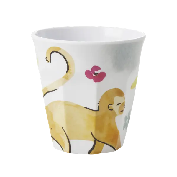 Rice Melamine Cup With Monkey Print