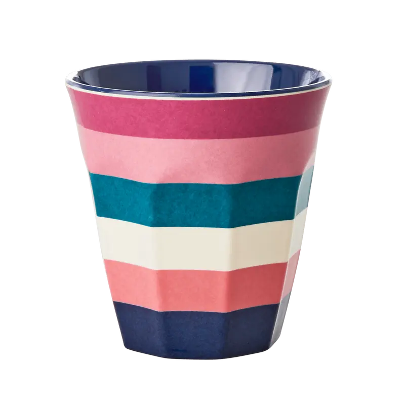 Rice Melamine Cup With Stripes Print Medium