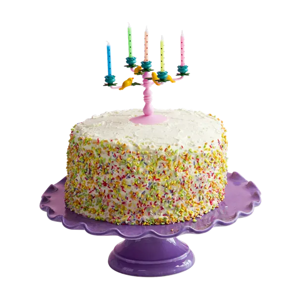 Rice Pink Candelabra Cake Decoration with 10 Candles