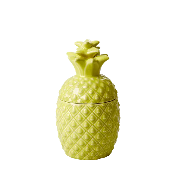 Rice Small Pineapple Shaped Ceramic Jar Soft Yellow