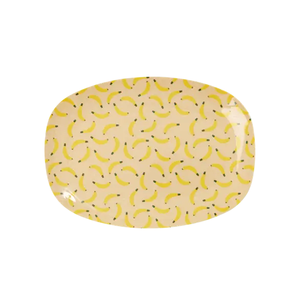 Rice Small Rectangular Melamine Plate With Banana Print