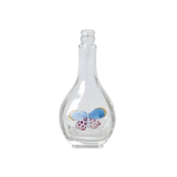 Rice Square Glass Vase With Butterfly Print
