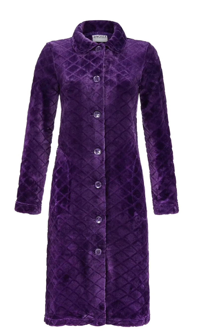Ringella Fleece Badjas met knopen - 4514746 - Paars