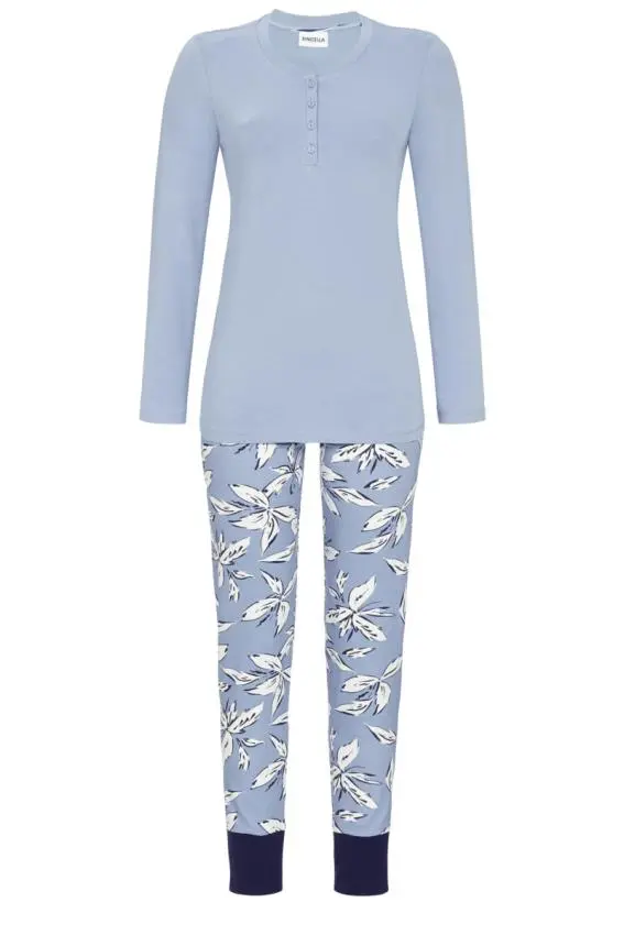 Ringella Pyjama met boorden - 2511207 - smoke blauw