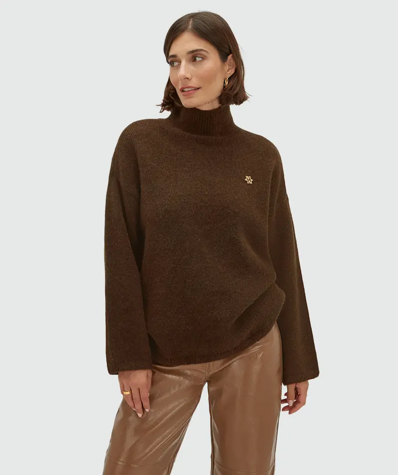 Roelien dark brown melange