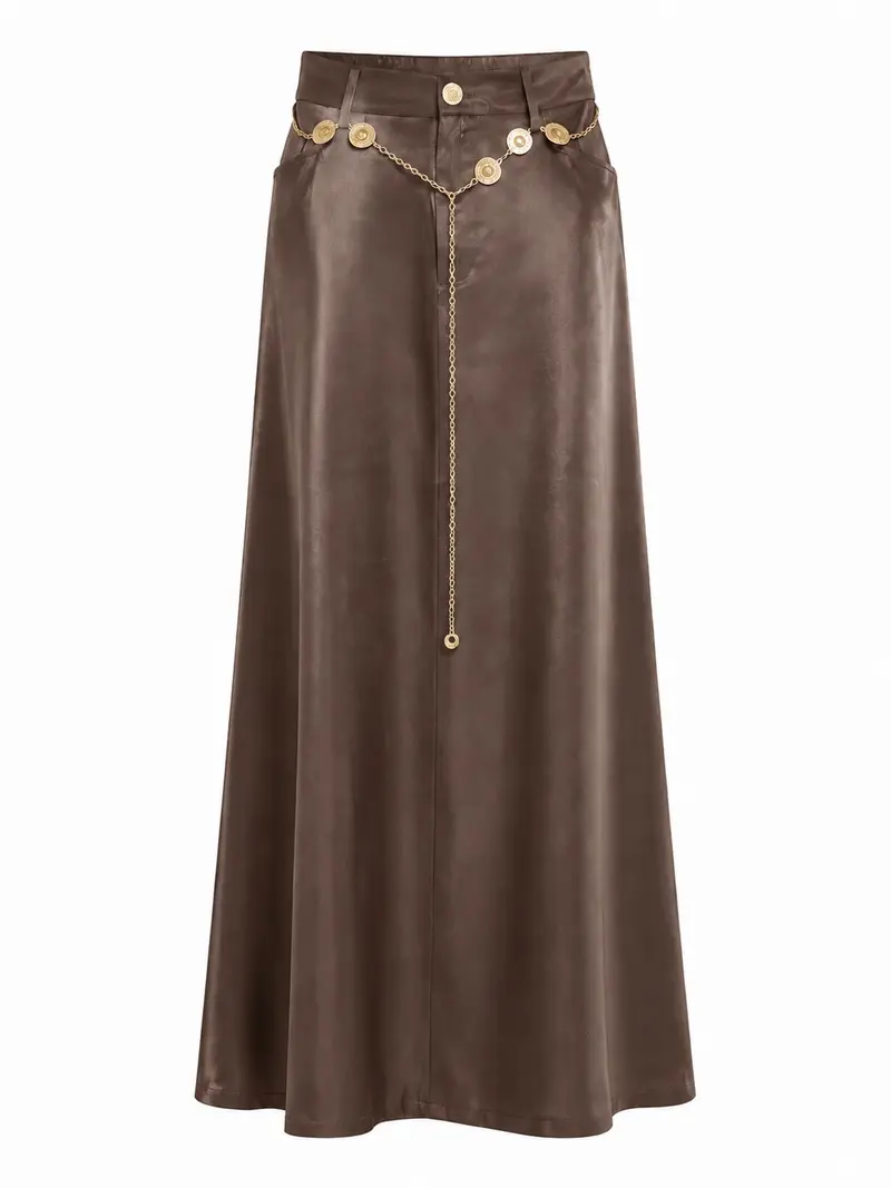 Rok Celiste Shiny Satin | Brown