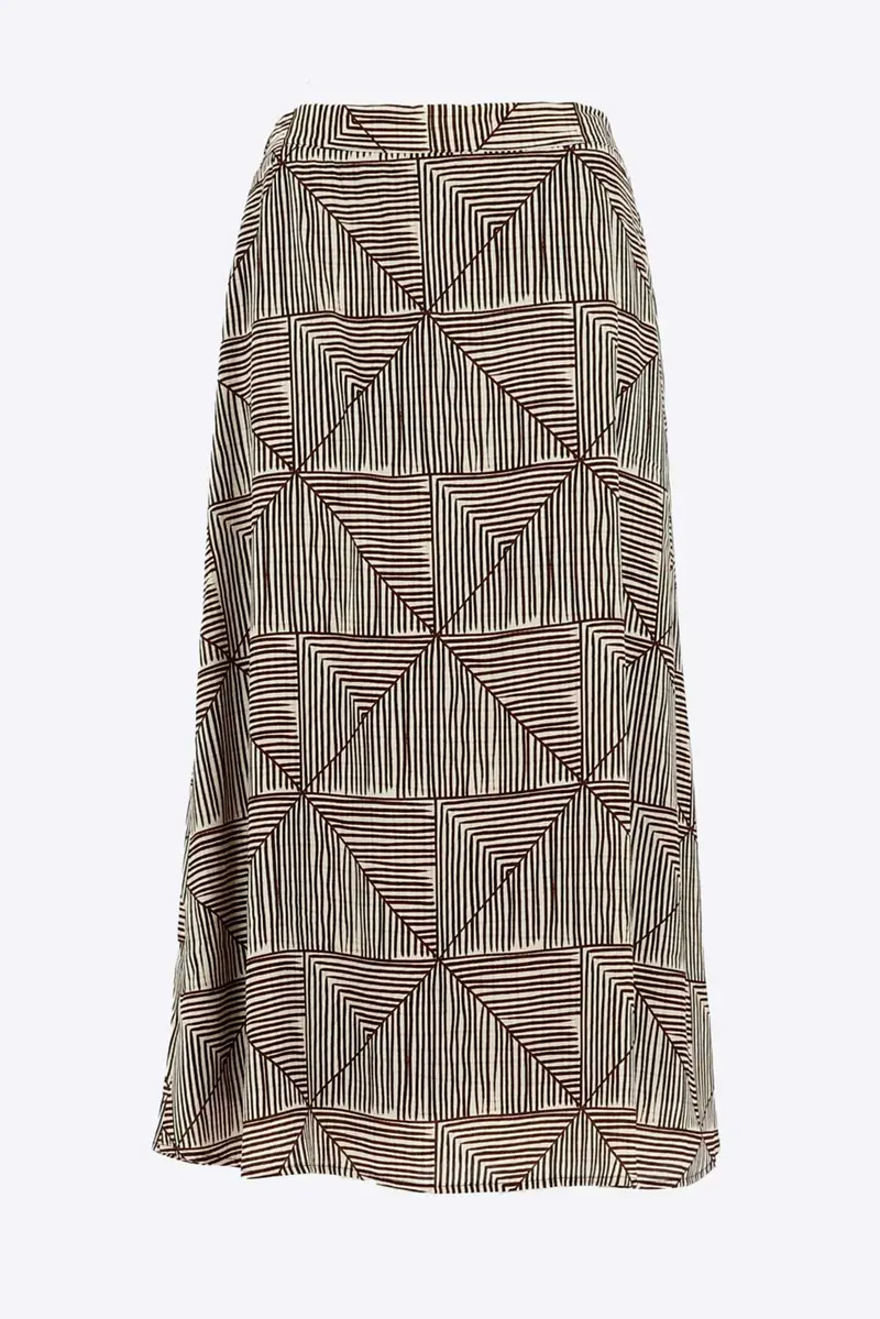 Rok print 834095 Marron/beige