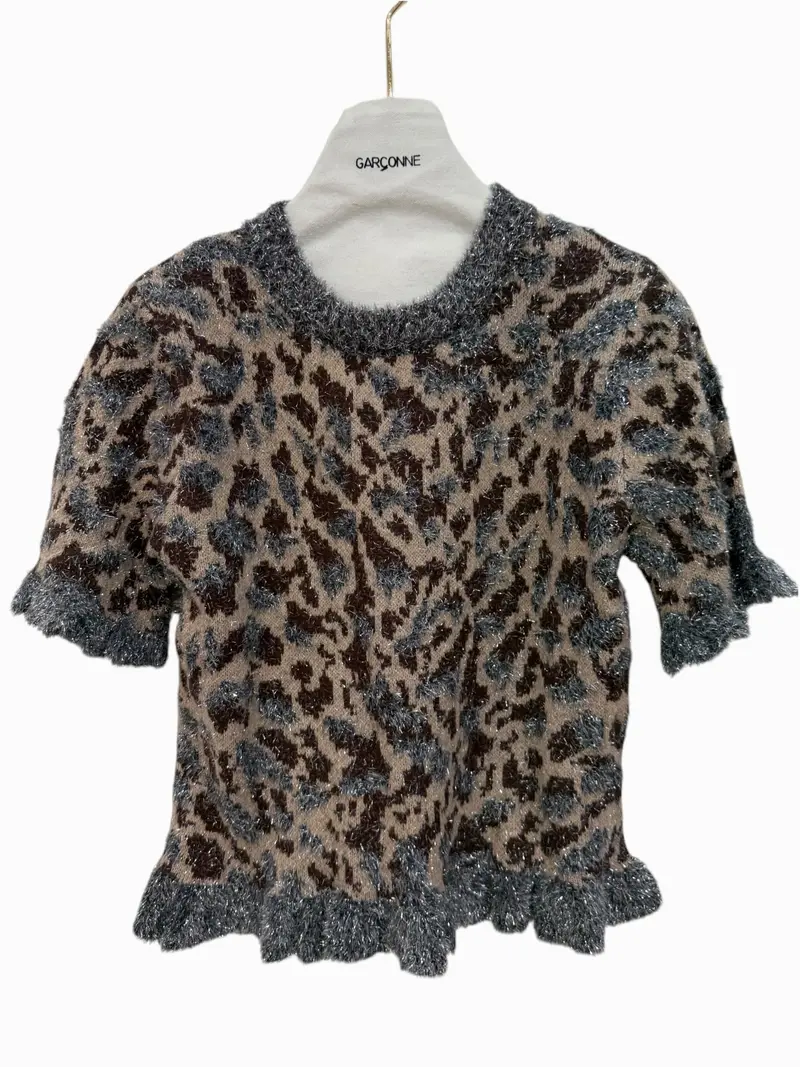 Ruffle truitje bruin/grijs