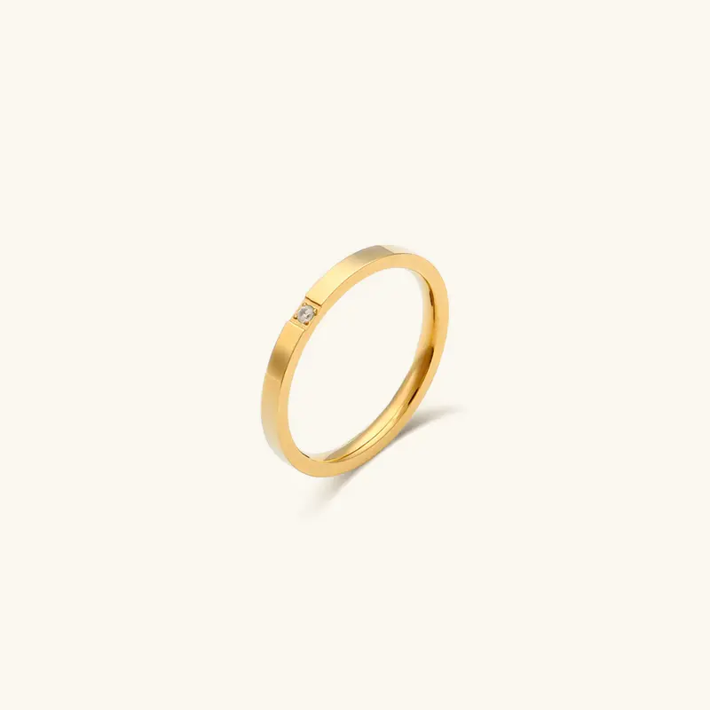 Sage Minimalistisk Ring i Guld