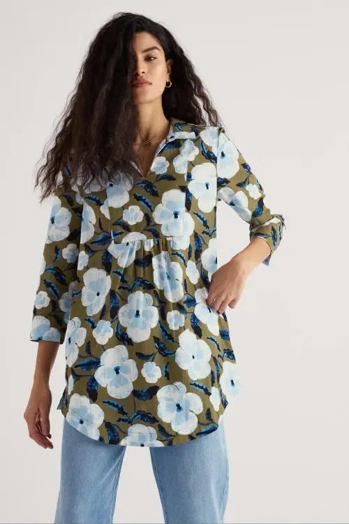 Seasalt - Fal Water Tunic-Spring Pansy Seagrass