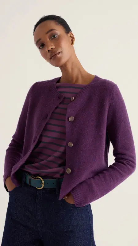 Seasalt - Tern Tide Cardigan - Loganberry