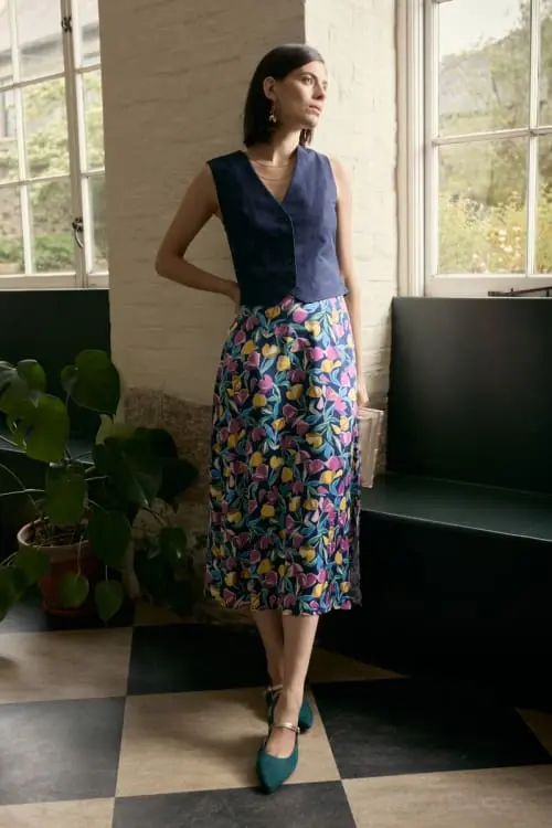 Seasalt - Wild Pansy Skirt - Tulips Maritime