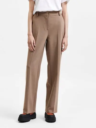 Selected Femme Rita wide pants Camel