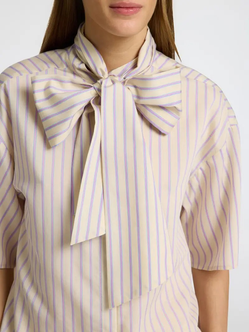 Selected Femme streep blouse met striksluiting
