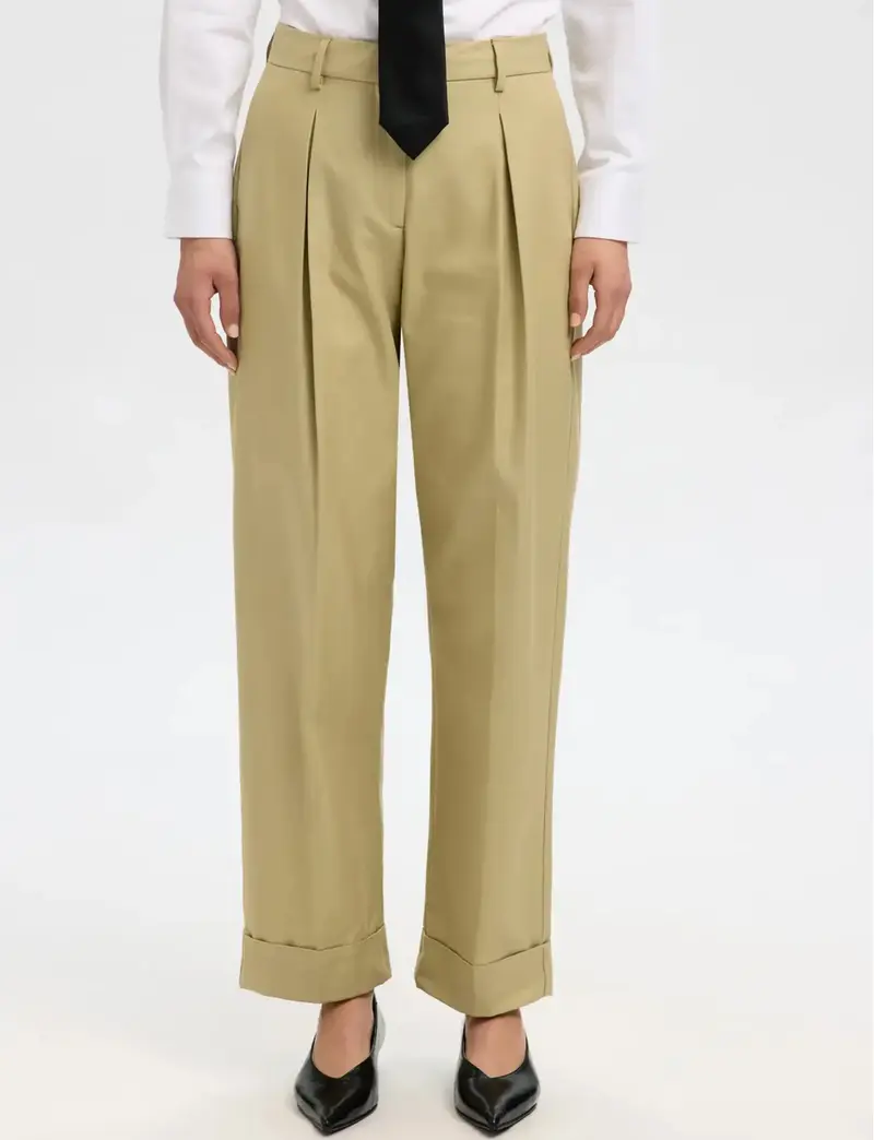Selected tapered dora pant slate green