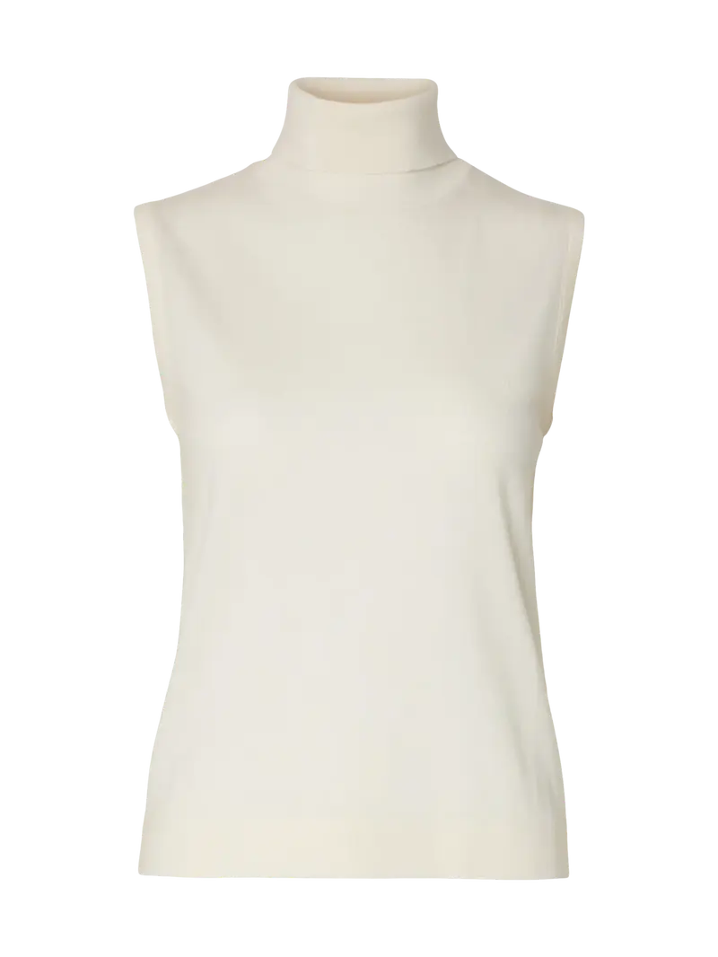 Selected thea knit roll neck egret