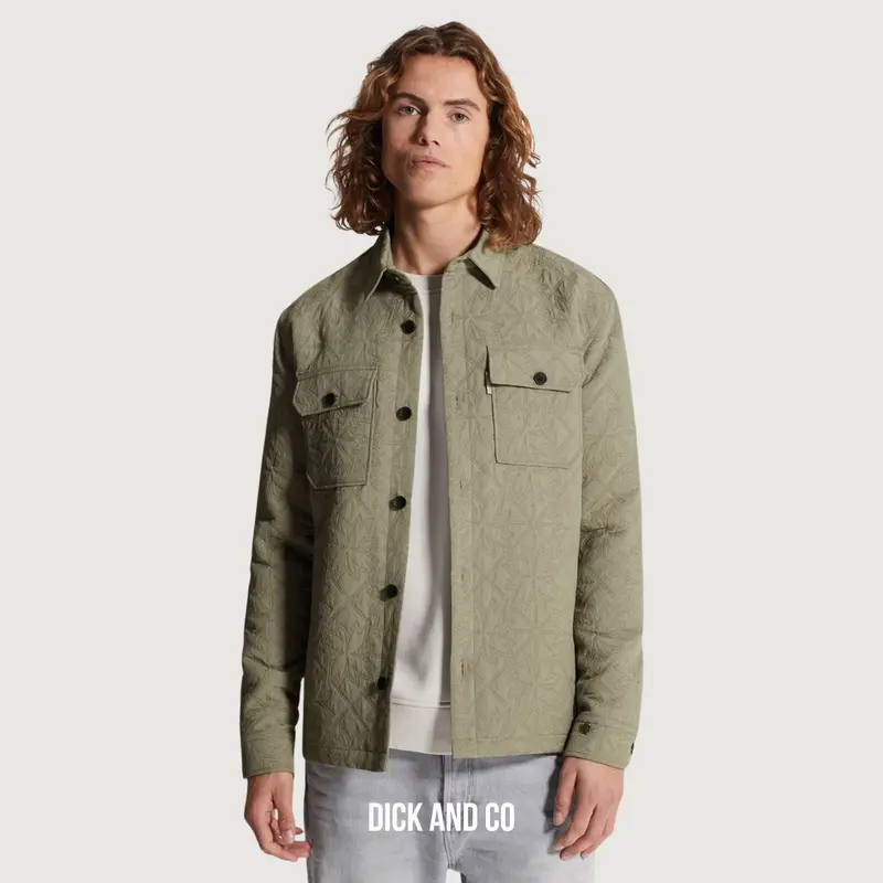Shirt jacket met jacquardpatroon
