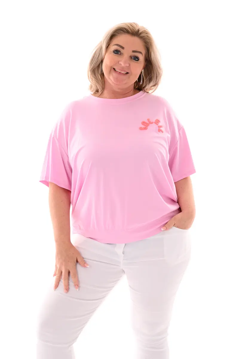 Shirt korte mouwen Soleil lichtroze