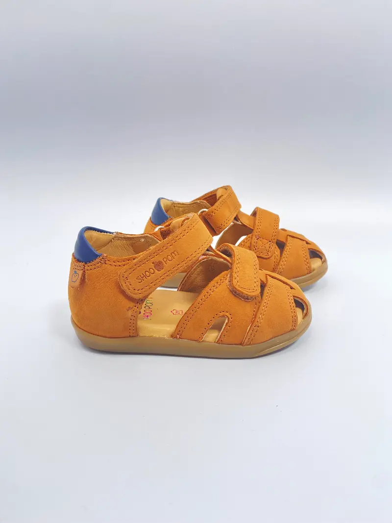 Shoo pom pika scratch nubuck sandaal dichte neus camel